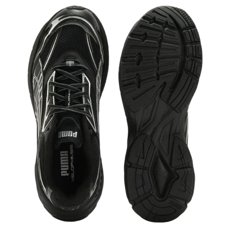 Кроссовки PUMA Velophasis Дышащий Low Топ Массивные кроссовки Унисекс Черно-серебро - изображение 5
