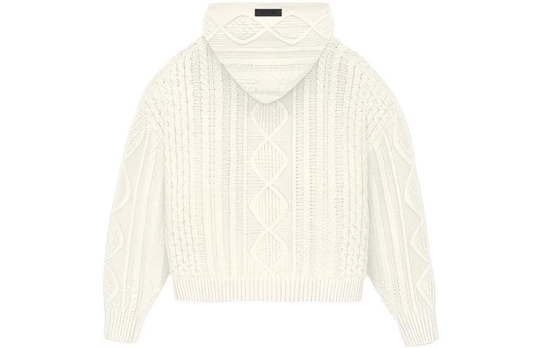 Кофта Fear of God Essentials FW23 Cable Knit Hoodie Cloud Dancer - изображение 2
