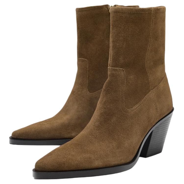 Сапоги zara Ботильоны Тауповый Женские - изображение 4