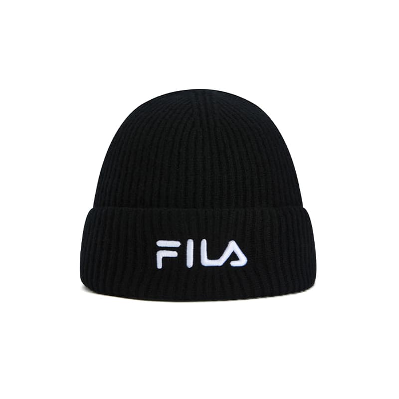 Шапка FILA Эластан Овечья шерсть Полиамид Шапки-бини Унисекс Глубокий черный - изображение 2