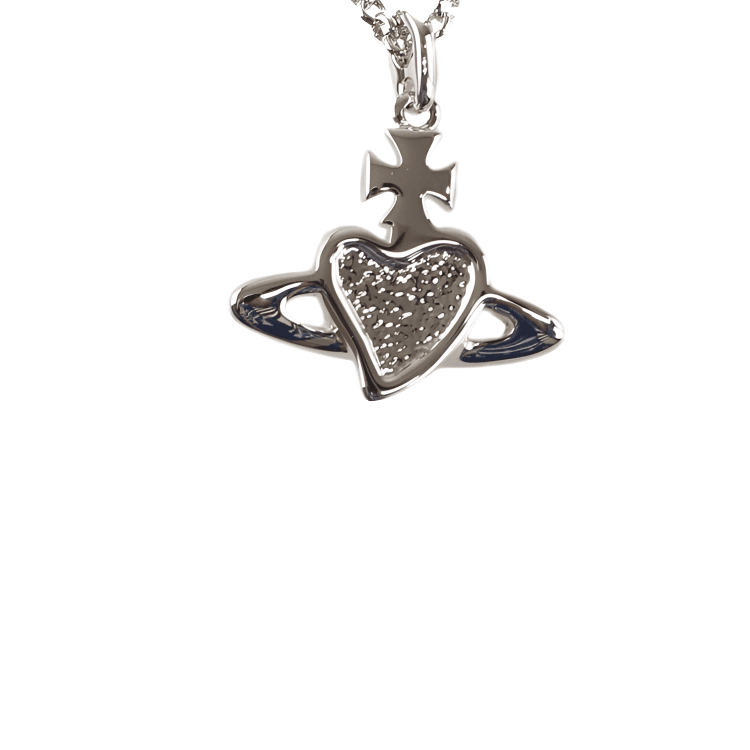 Ожерелье Vivienne Westwood Reverse heart ожерелье с дизайном перевернутого сердца и Сатурна Унисекс Парный Серебристый - изображение 3