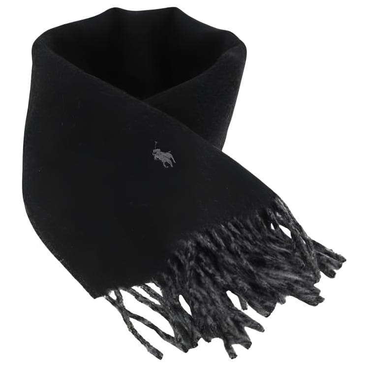 Шарф Polo Ralph Lauren Шерсть Нейлон Шерстяная смесь Вязаные шарфы Мужской Черный - изображение 5