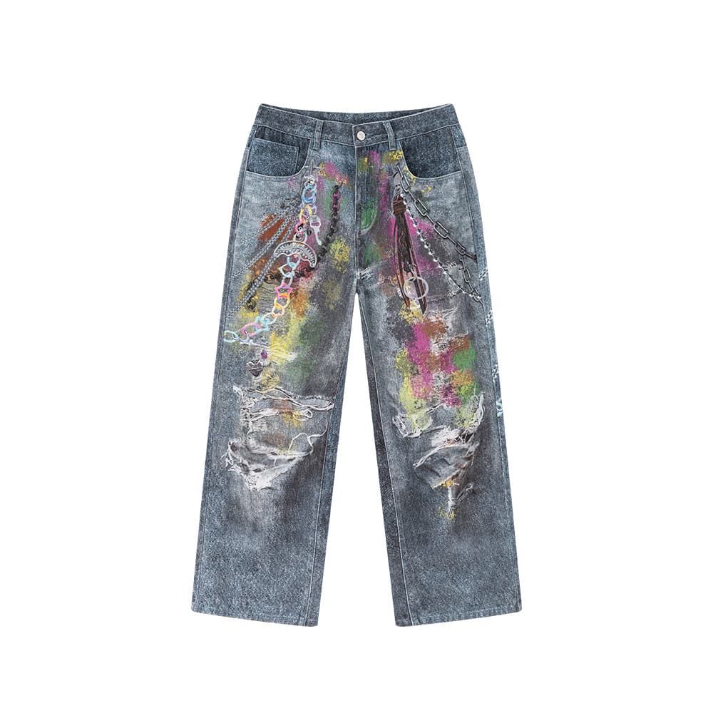 Штаны SPRAYGROUND Джинсовый синий Унисекс Джинсы - изображение 1