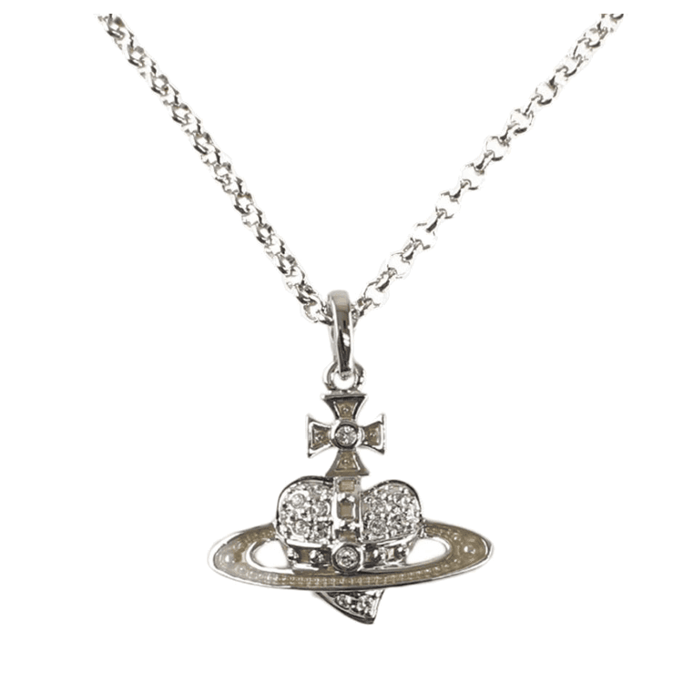 Ожерелье Vivienne Westwood Reverse heart ожерелье с дизайном перевернутого сердца и Сатурна Унисекс Парный Серебристый - изображение 4