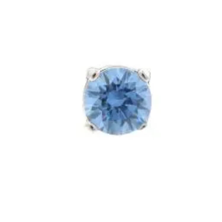 Серьги Swarovski Серьги-гвоздики с родиевым покрытием и цирконием женские синие - изображение 3