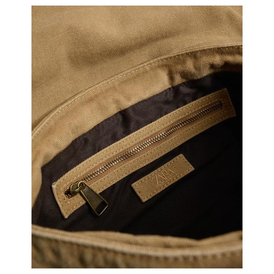 Сумка через плечо ZARA Crossbody Bag Коричневый Желтый (Включает аксессуары) Мужской - изображение 3