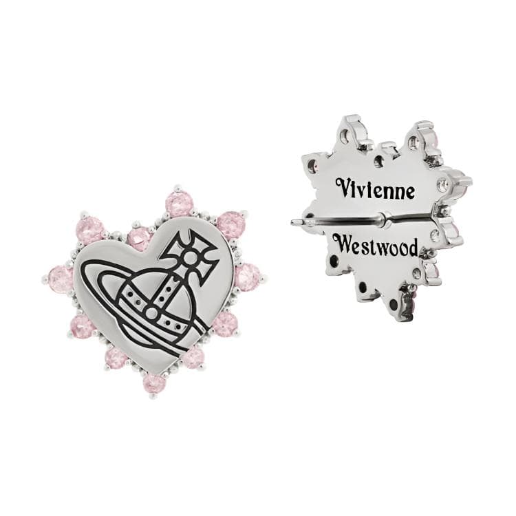 Серьги Серьги-гвоздики Vivienne Westwood унисекс розовый ромб серебро - изображение 2