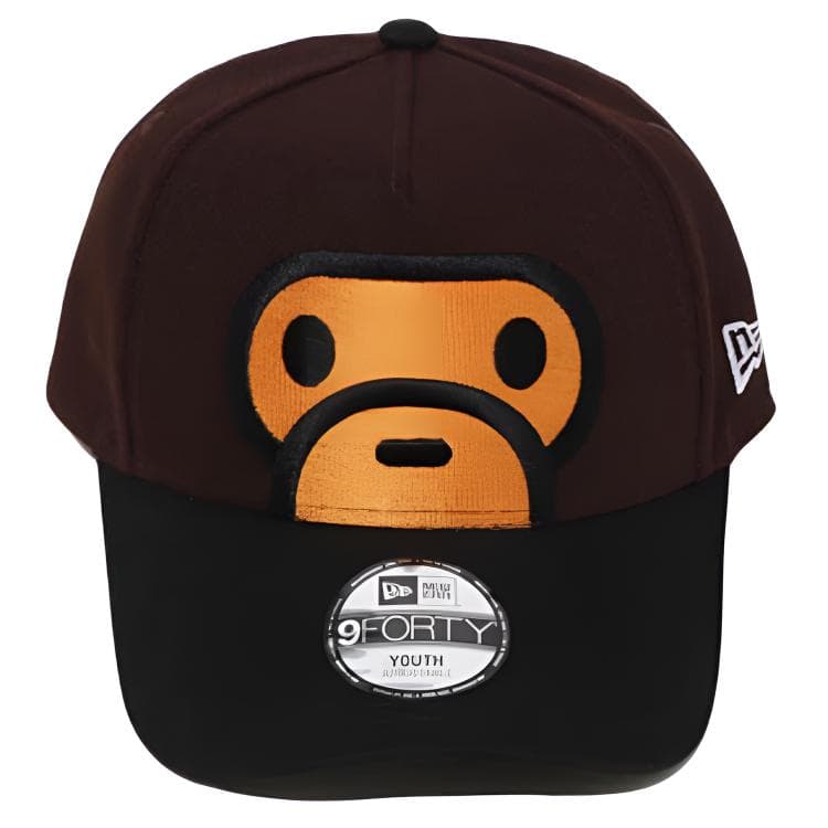 Кепка A BATHING APE X New Era С вышивкой имитации принта Полиэстеровые кепки для детей Коричневый - изображение 2
