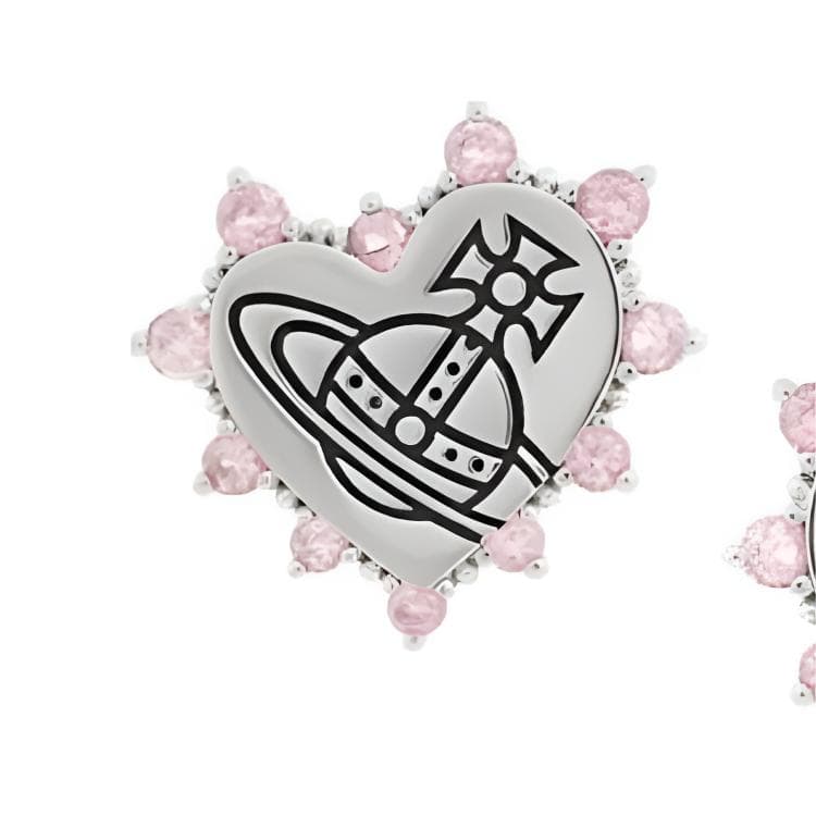 Серьги Серьги-гвоздики Vivienne Westwood унисекс розовый ромб серебро - изображение 3