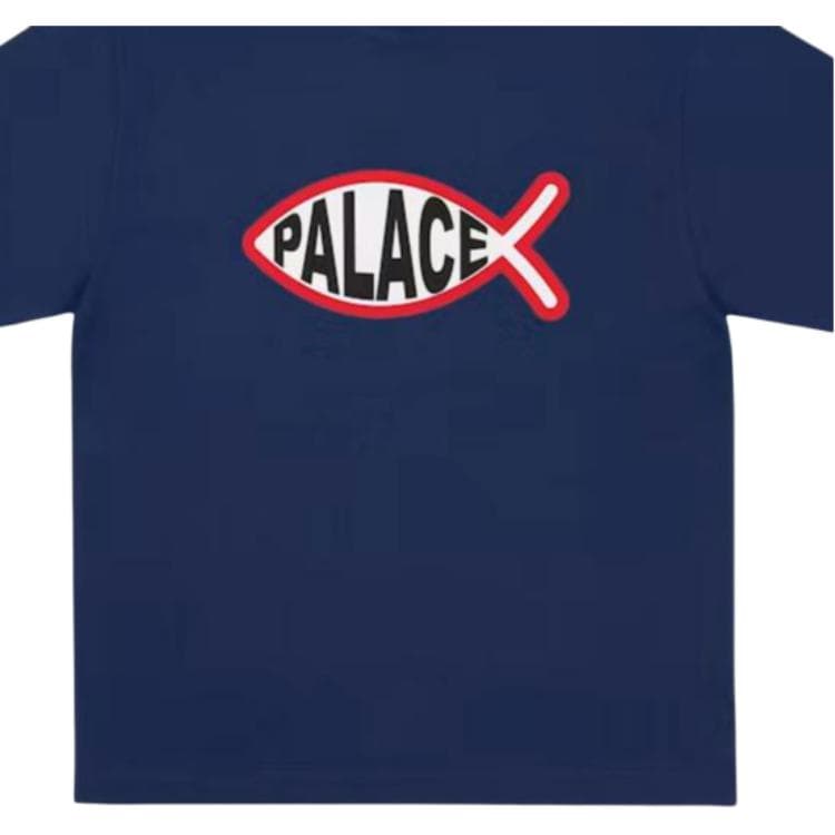 Футболка PALACE Темно-синие унисекс T-рубашки - изображение 4
