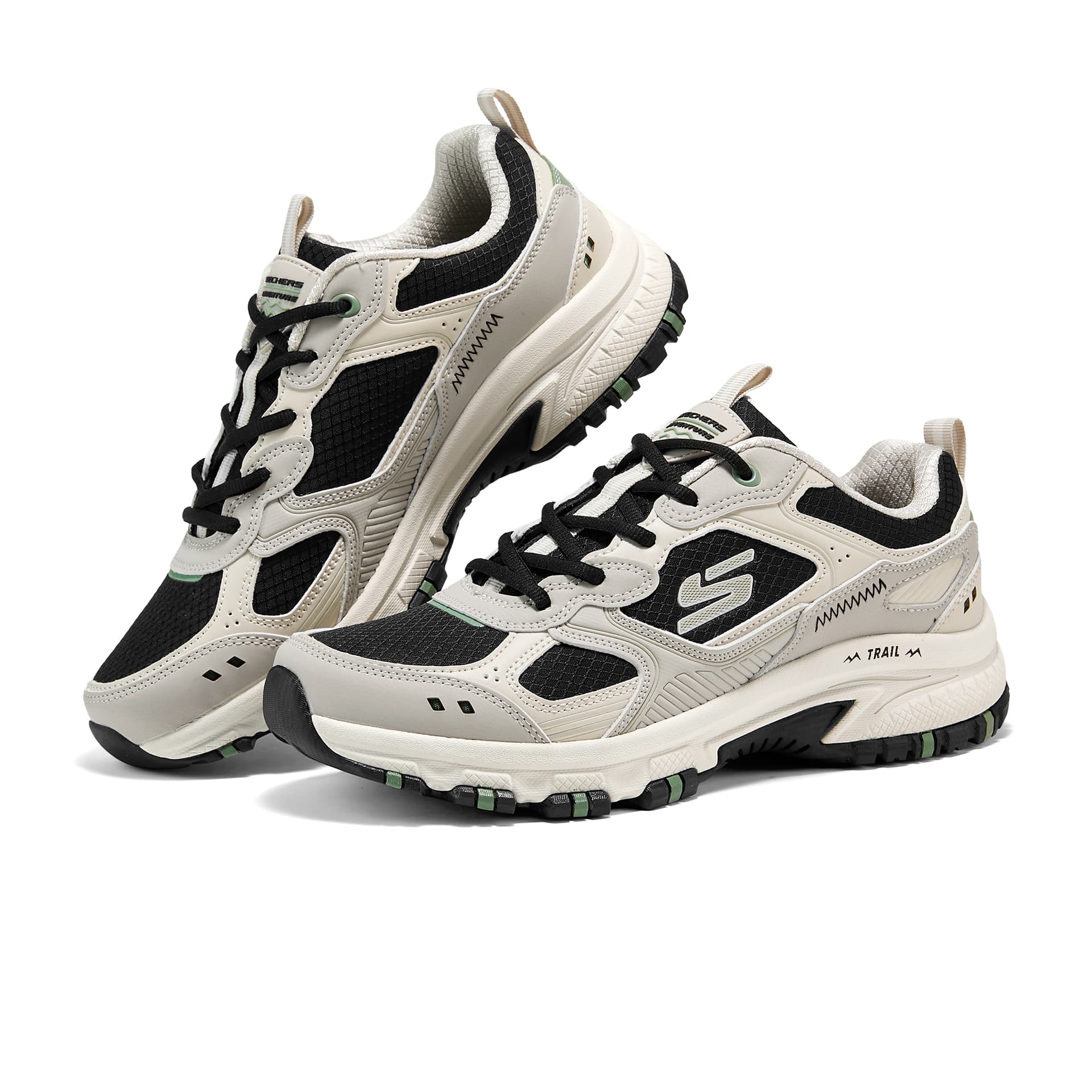 Кроссовки Skechers OUTDOOR MENS Лоу-топы Альпинистский поход Обувь Мужской Бежево-серый Черный - изображение 6