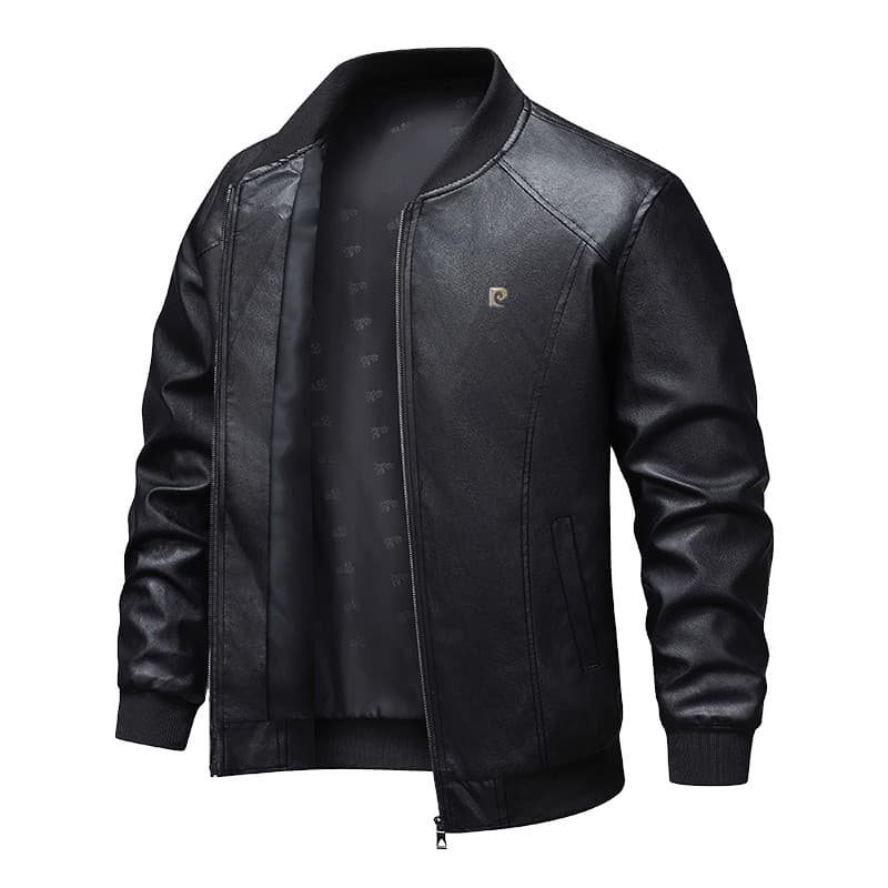 Кожаная куртки PIERRE CARDIN Черный мужской Кожаные куртки - изображение 2