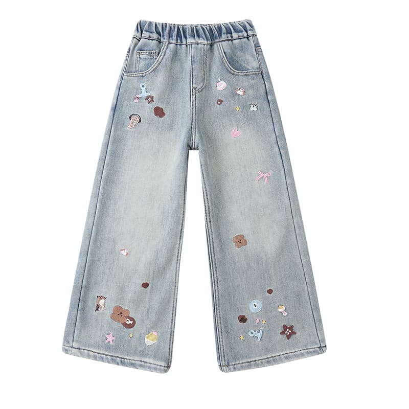 SHIBU 2593 1 Брюки Медведь Парк развлечений Full Вышивка Синий Kids Джинсы - изображение 1