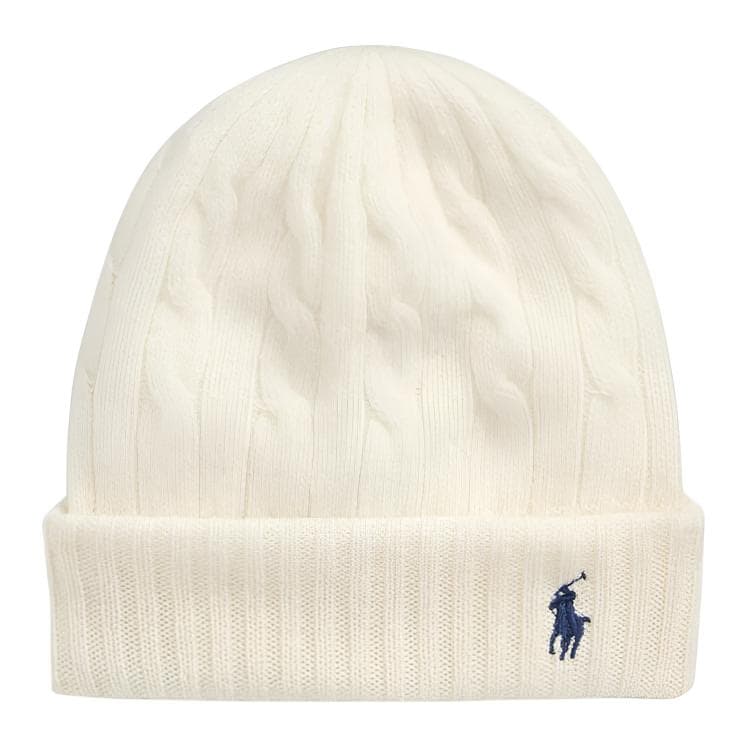 Шапка Polo Ralph Lauren Плюшевые шапки с круглым узором женские белые - изображение 1