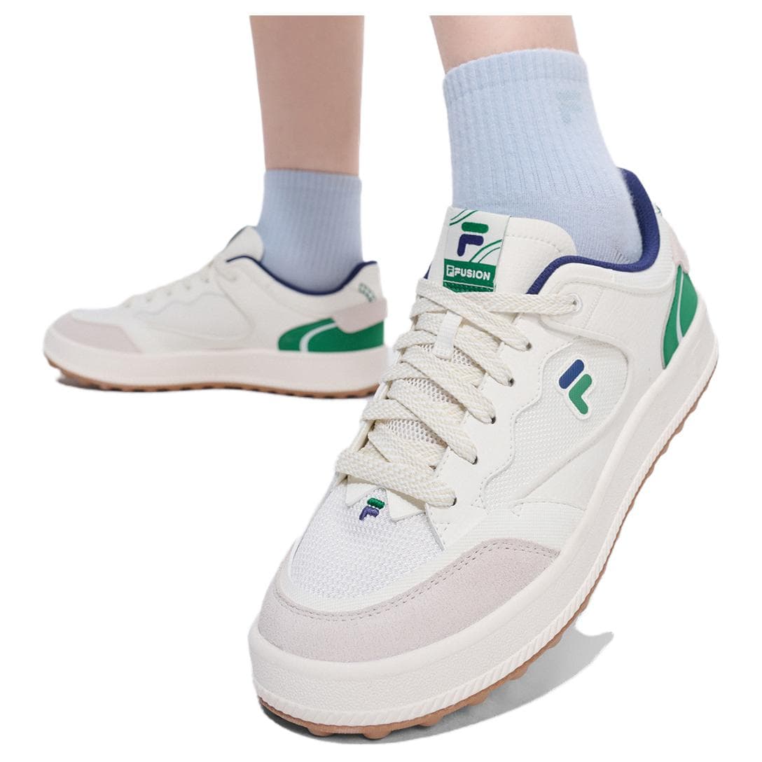 Кроссовки FILA FUSION FUGIO Кеды для скейтбординга Low Топ Бело-зеленый Женские - изображение 7