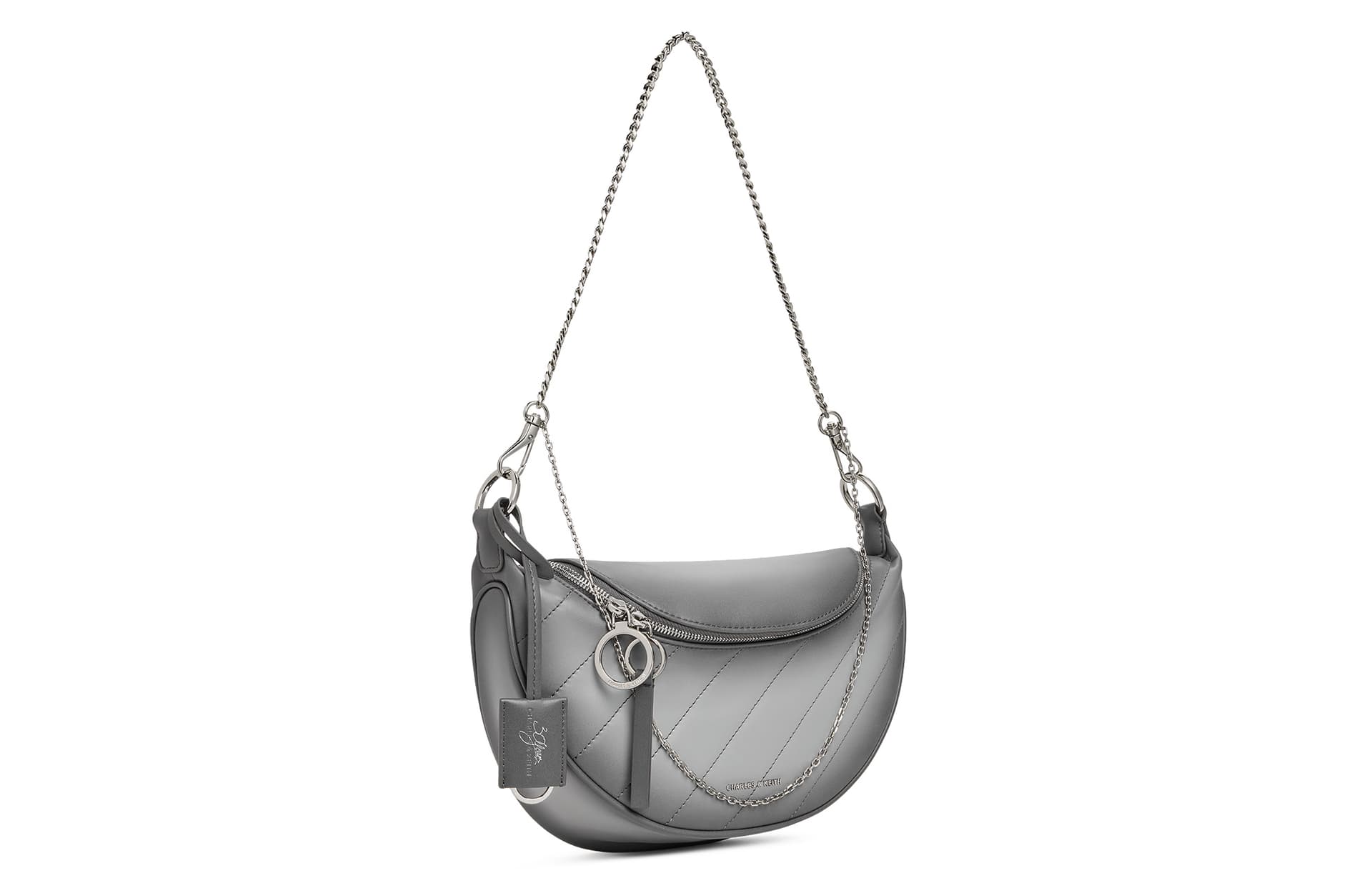 Мини-сумка CHARLES KEITH Сумка через плечо Серого цвета (включен шарм) Женская - изображение 2