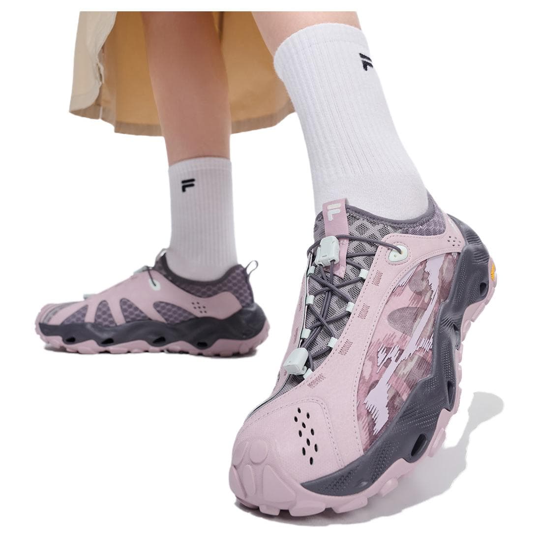 Кроссовки FILA FUSION COMO C Уличная обувь Низкий Топ Фиолетовый Ice Ледяной Магнитный Серый Женская - изображение 6