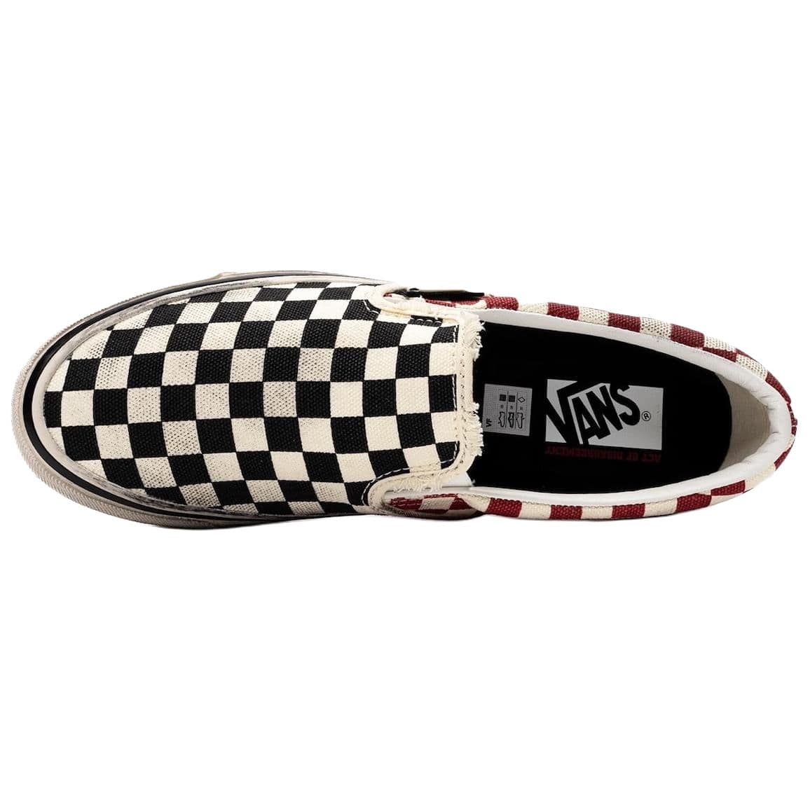 Кроссовки Vans Slip On Кеды для скейтбординга Low Топ Белый черный красный Унисекс - изображение 3
