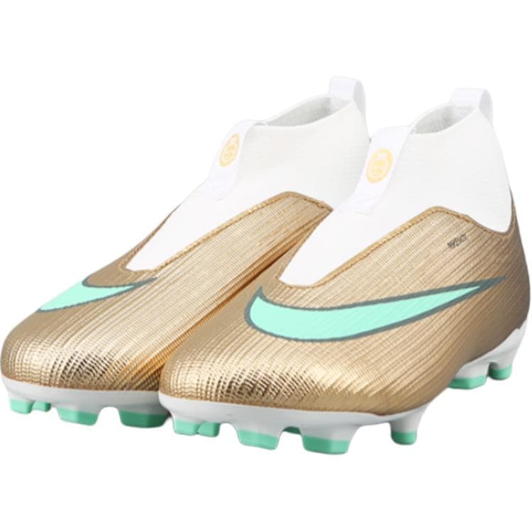 Бутсы NIKE Mercurial Superfly 11 Детские футбольные бутсы High Топ Металлик Золото белый Kids - изображение 3