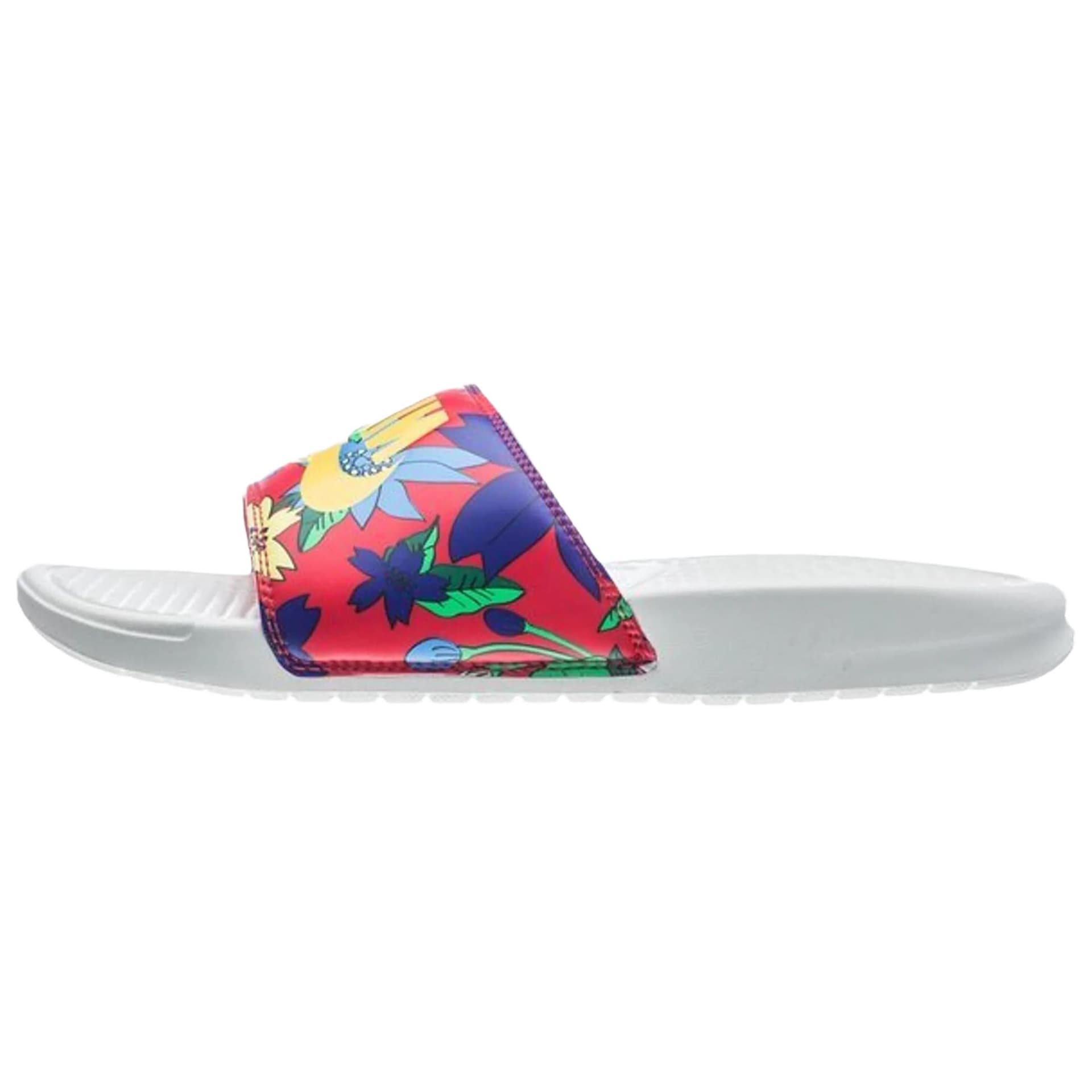 Сандалии NIKE Benassi JDI Print Шлепанцы Белый и красный Женские - изображение 1