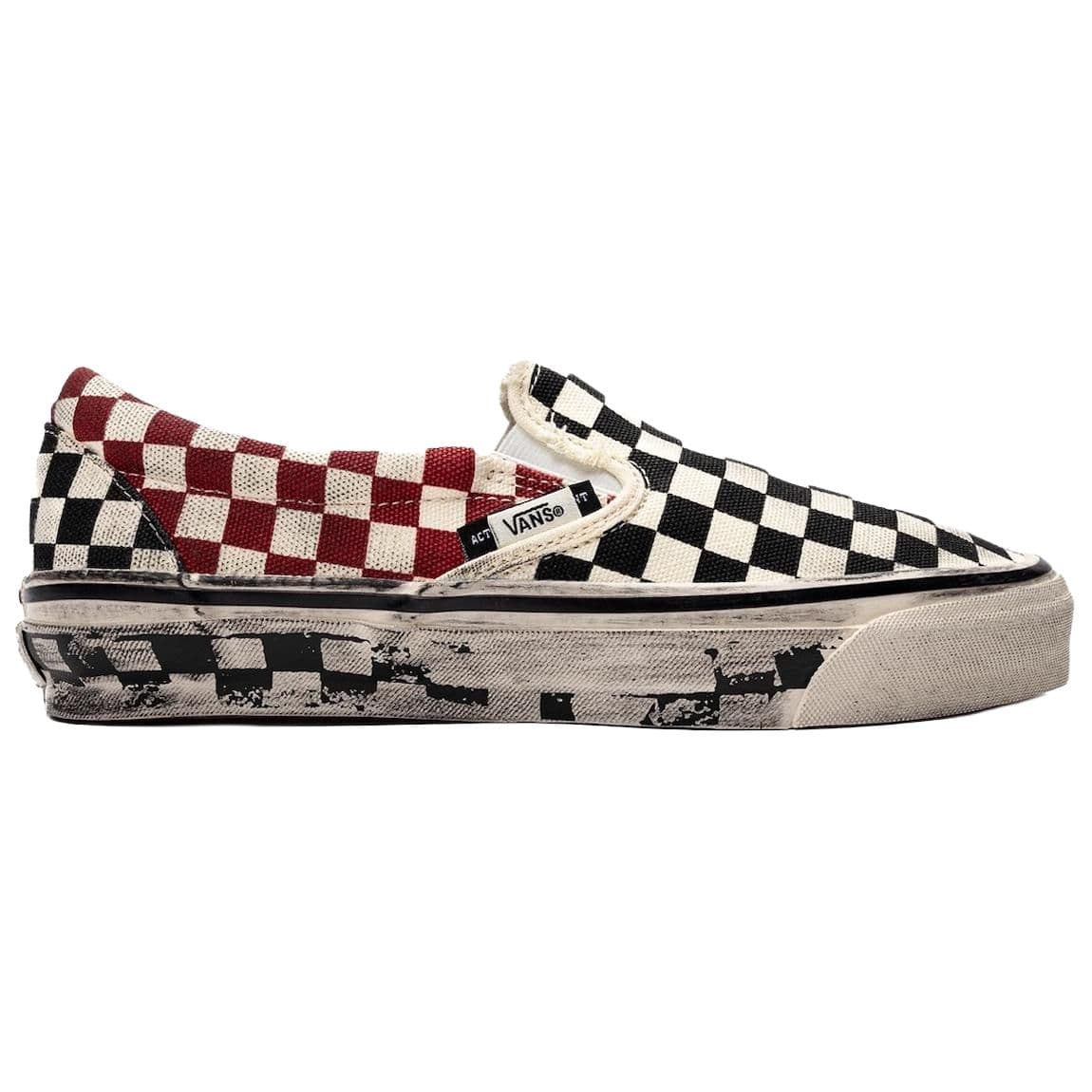 Кроссовки Vans Slip On Кеды для скейтбординга Low Топ Белый черный красный Унисекс - изображение 2