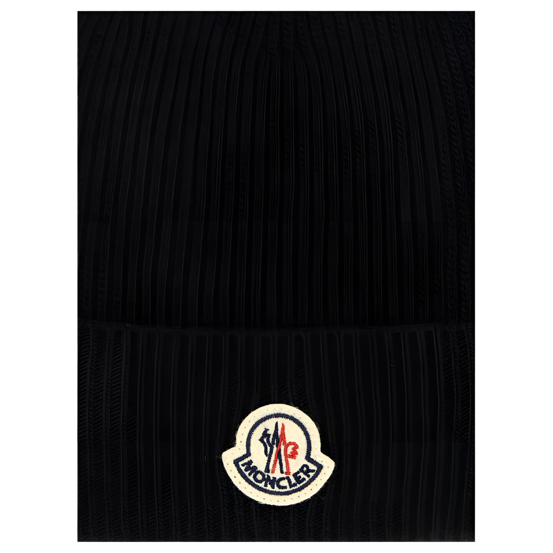 Шапка Moncler Плюшевый с круглым узором Шерстяные шапки для мужчин черный - изображение 4