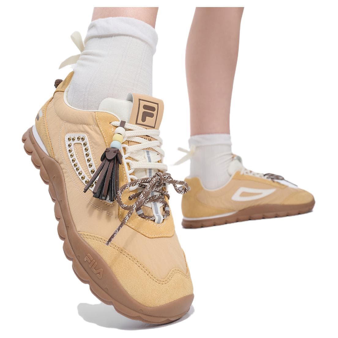 Кроссовки FILA FUSION BOBOBLING Лоу-топы Повседневная обувь Женские Песочный коричневый - изображение 7