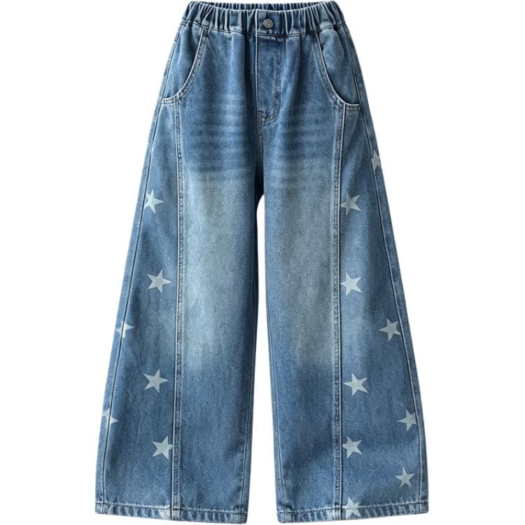 SHIBU 2697 Стиль 5 Звезда Лоскутный принт Банановые шорты Синие Kids Джинсы - изображение 1