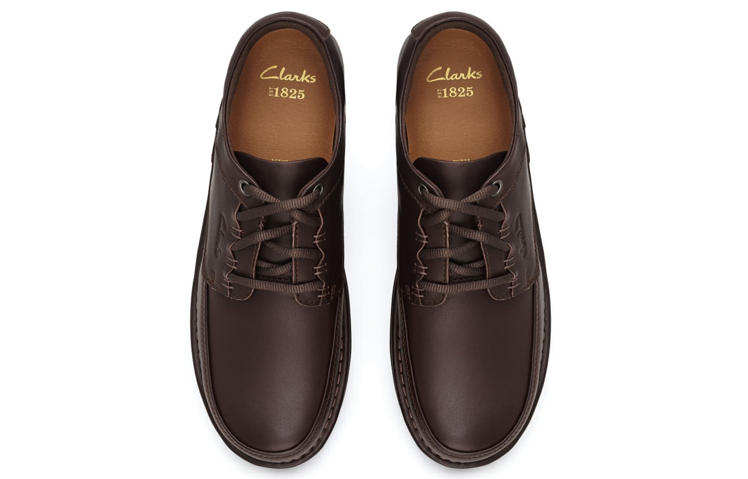 CLARKS Повседневные кожаные туфли Low Топ Темно-кофейный Мужской - изображение 3