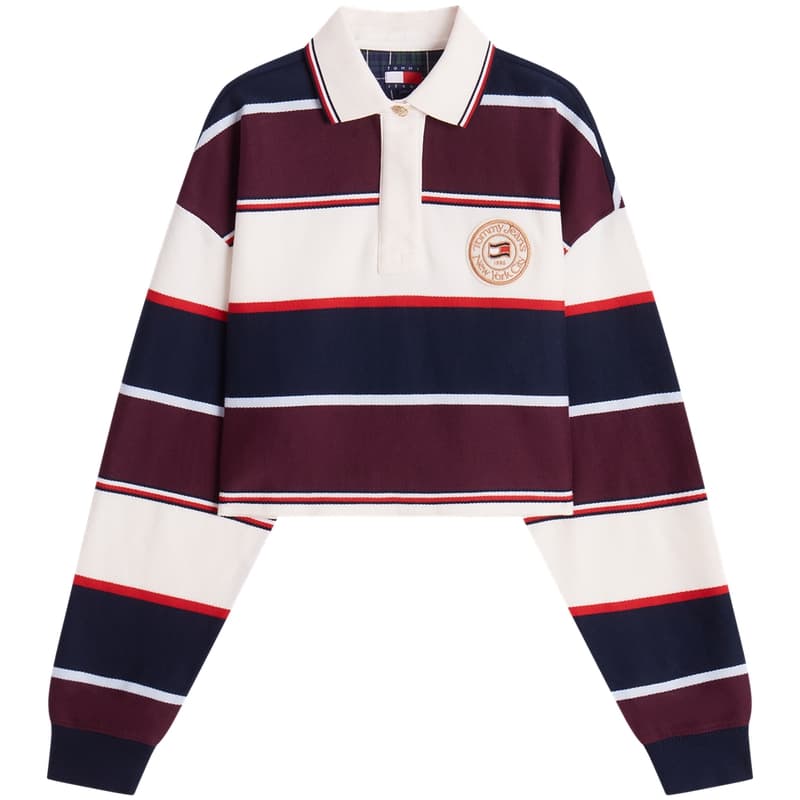 Кофта Tommy Hilfiger Темно-синий синий бордовый белый полосы женские свитшоты C1G - изображение 2