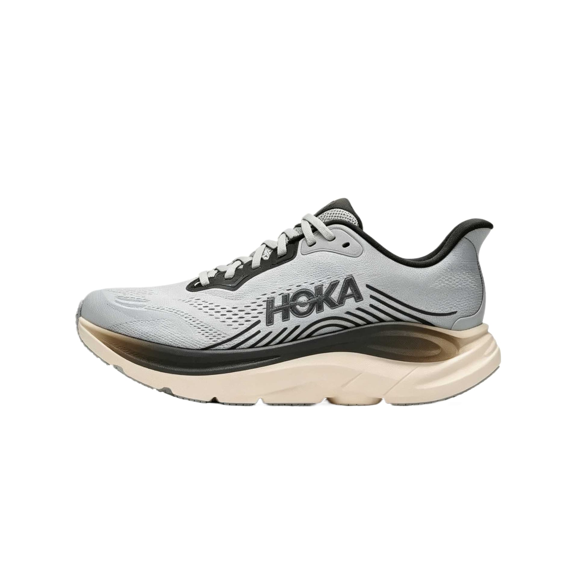 Кроссовки для бега HOKA ONE ONE CLIFTON 11 Беговые кроссовки Низкий Топ Stardust Серый Элегантный Каменный Белый Женские - изображение 1