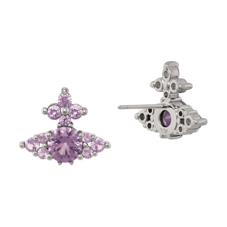 Серьги Серьги-гвоздики Vivienne Westwood Женские Серебряные Фиолетовые - изображение 2