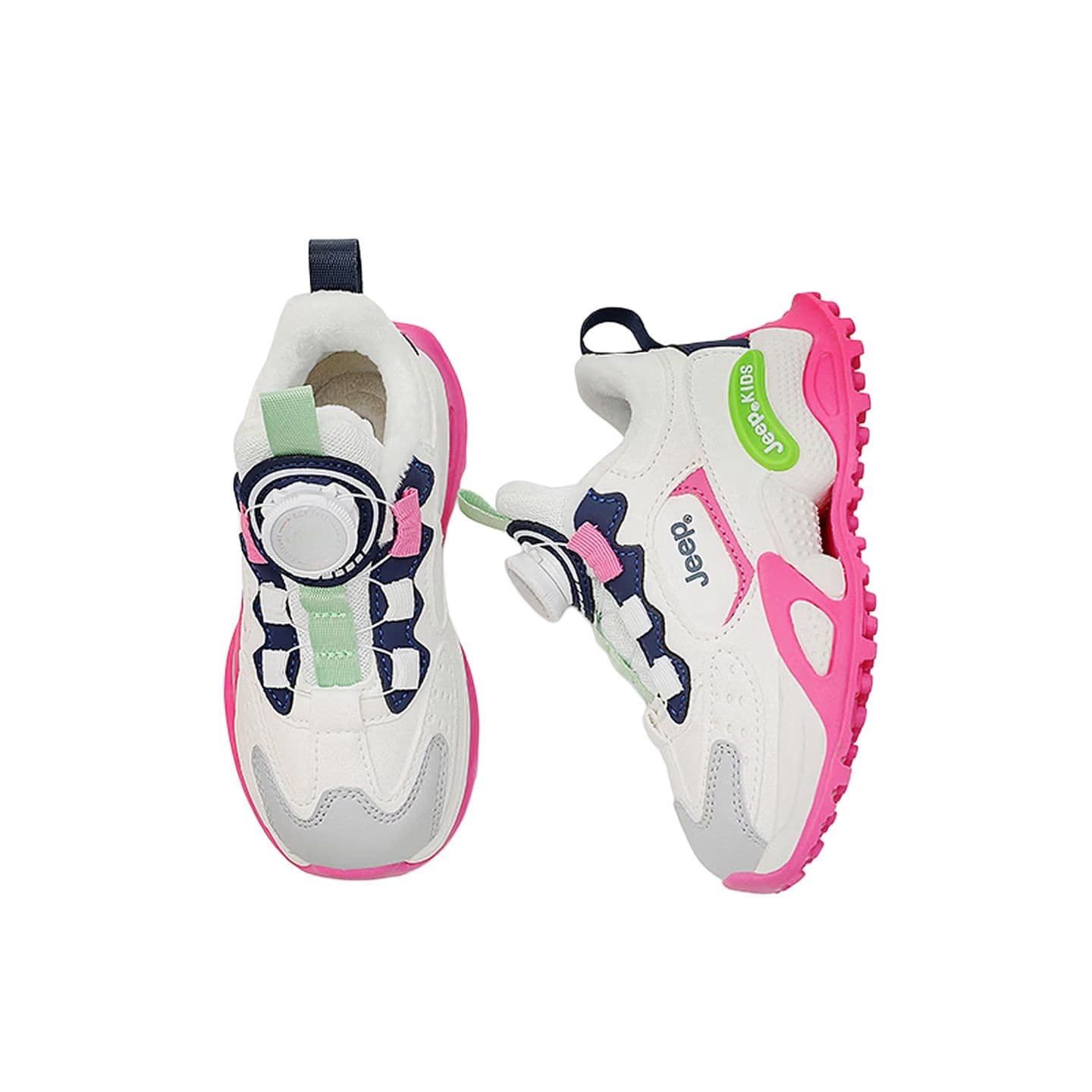 Кроссовки Jeep Синтетическая кожа Low Топ Kids Lifestyle Shoes Бело-розовый Детский - изображение 3