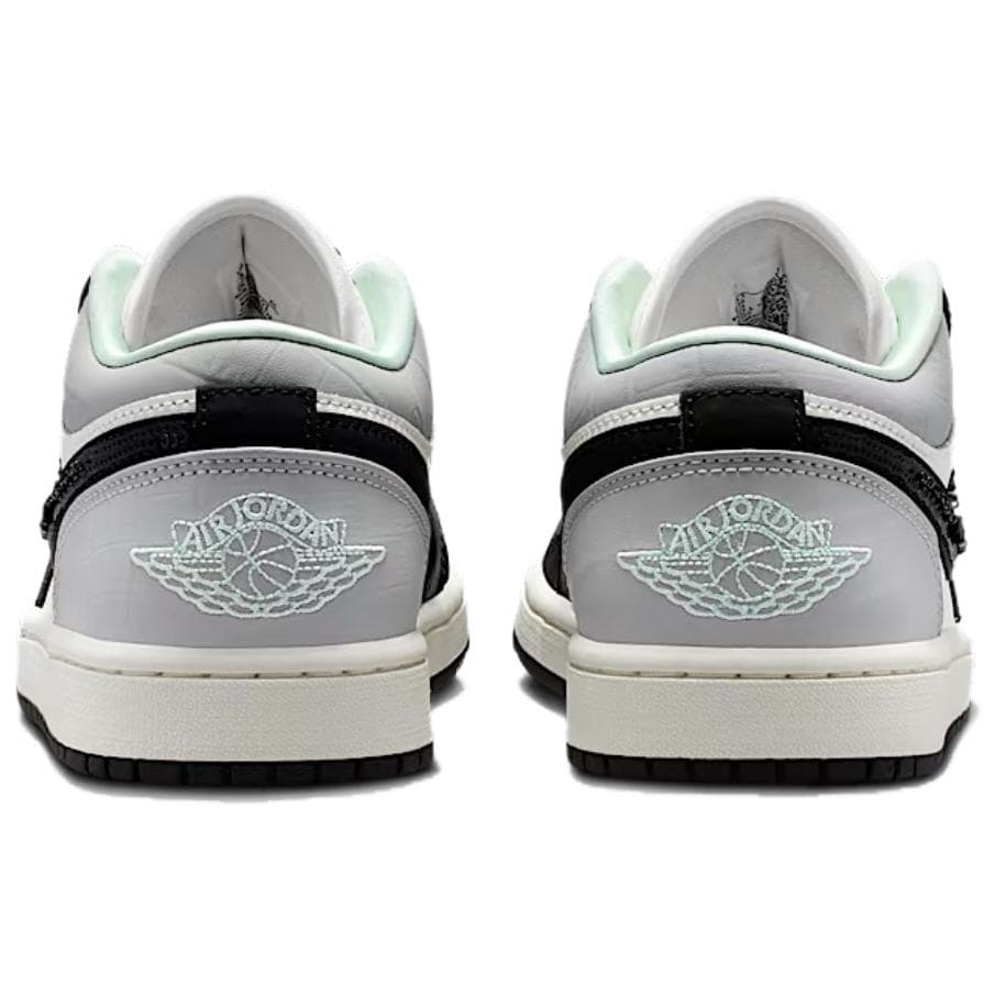 Ретро баскетбольные кроссовки Jordan Air Jordan 1 Ретро-баскетбольные кроссовки Low Топ Холст Белый Черный Парусный Белый Дымчатый Серый Женские - изображение 5