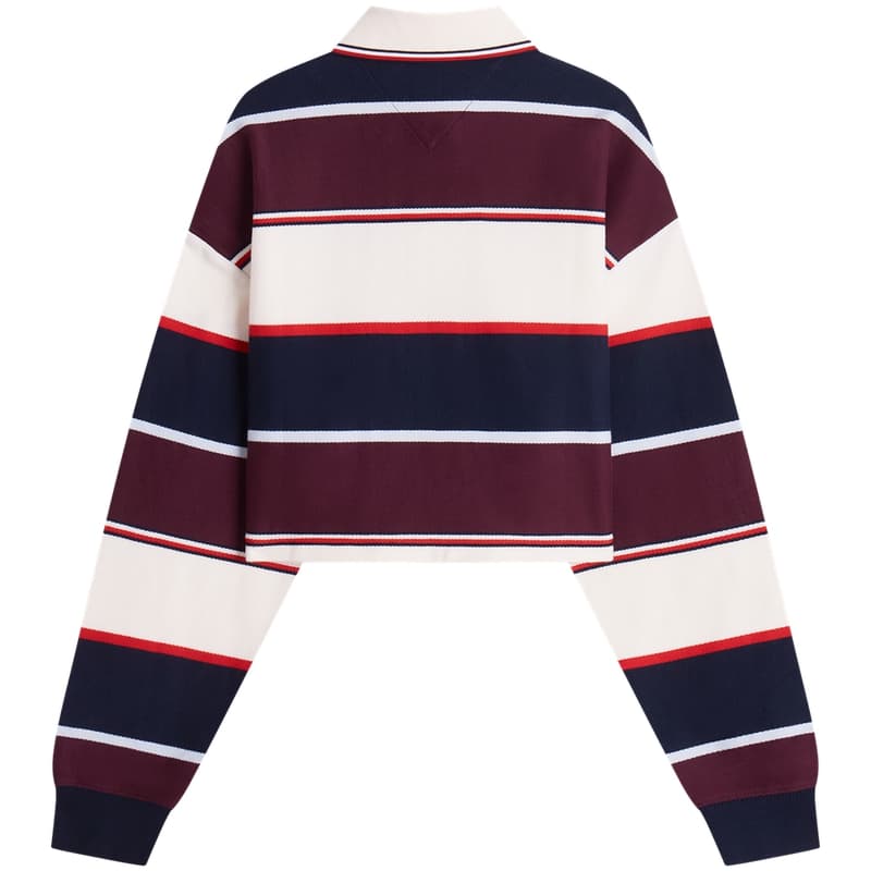 Кофта Tommy Hilfiger Темно-синий синий бордовый белый полосы женские свитшоты C1G - изображение 3