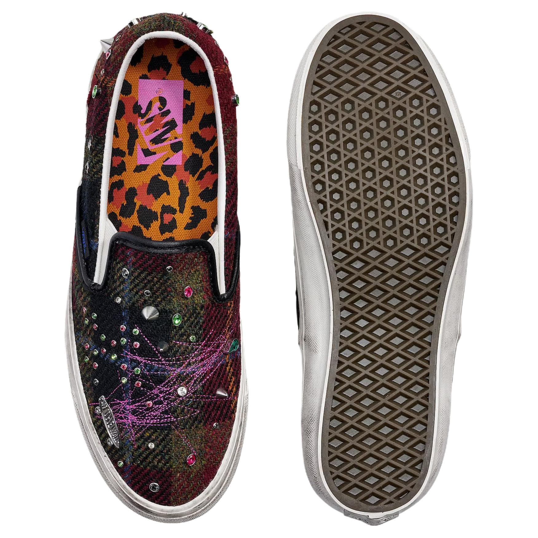 Кроссовки Vans Slip On Кеды для скейтбординга Low Топ Красный синий Унисекс - изображение 4