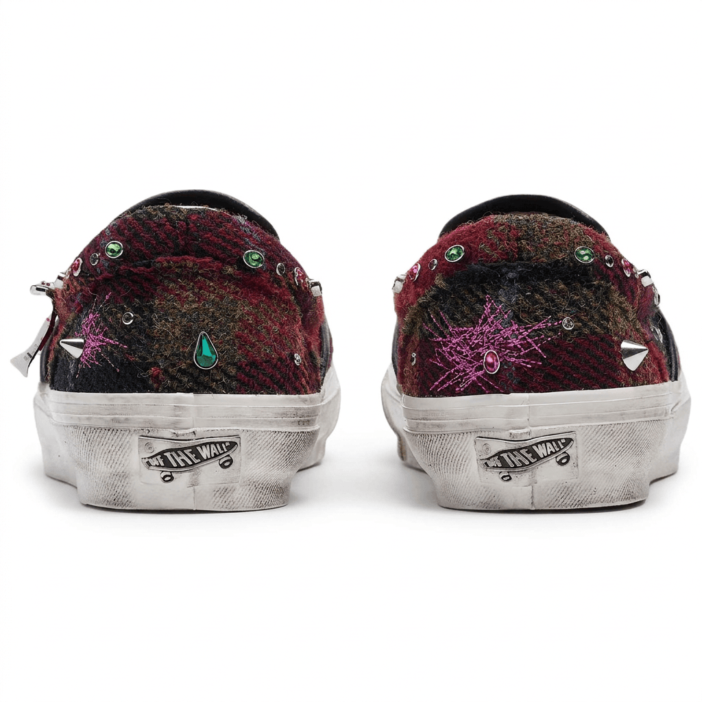 Кроссовки Vans Slip On Кеды для скейтбординга Low Топ Красный синий Унисекс - изображение 3