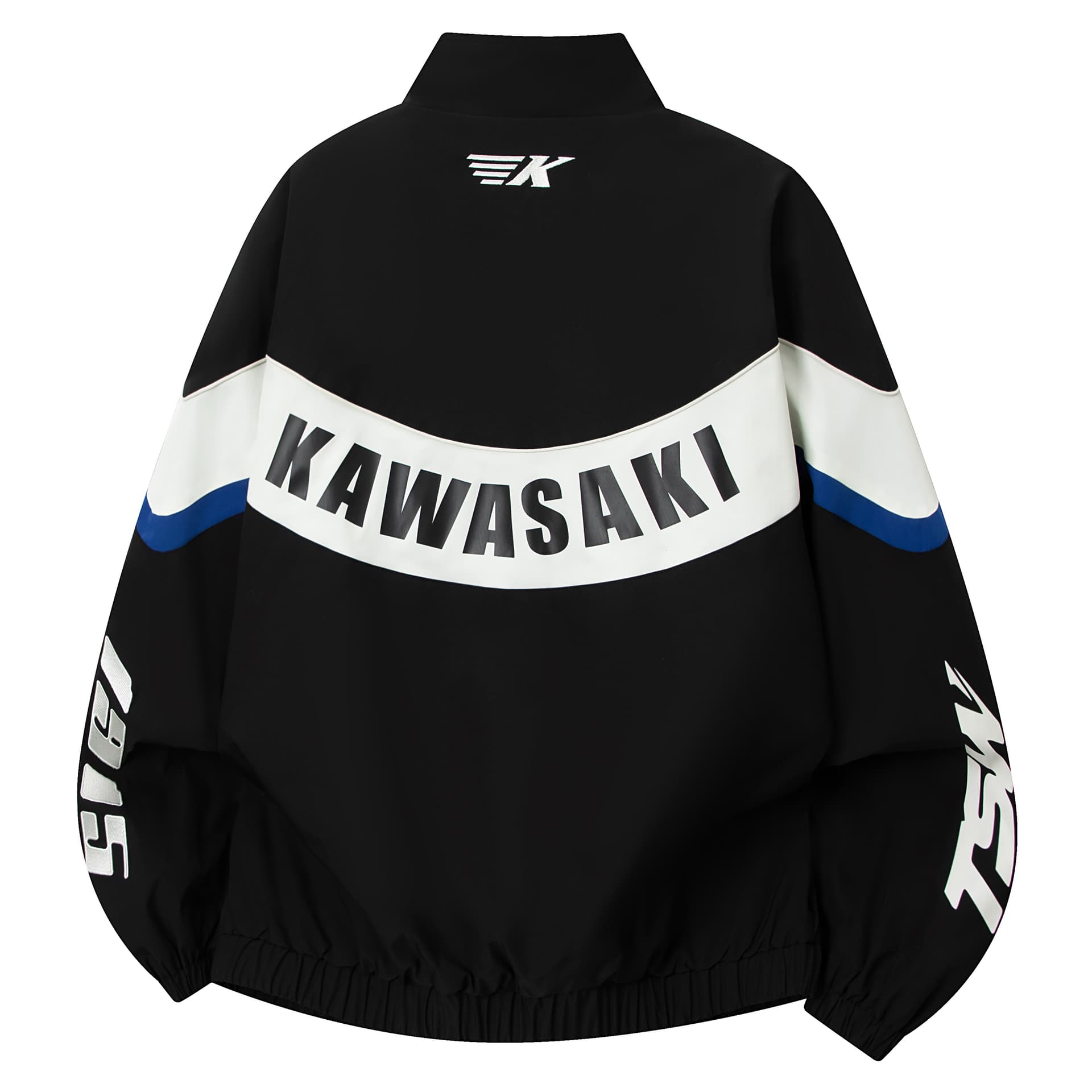 Куртка Kawasaki Кавасаки Американский винтаж Уличный стиль Вышивка Ветрозащитный Длинный рукав Молния Воротник-стойка Многоцветный Контрастные цвета Авиатор Активный отдых Унисекс - изображение 2