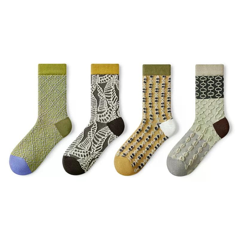 Носки PRIMEET Relief Pattern 4 Pack Women's Crew Socks - изображение 1