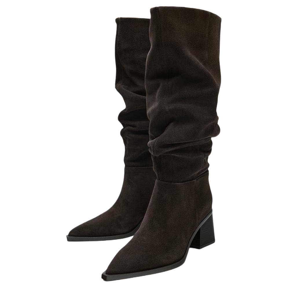 Ботинки zara Колено High Ботинки Коричневый Женские - изображение 2