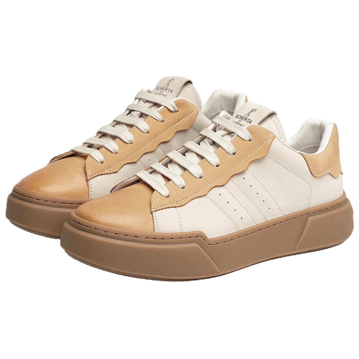 Кроссовки Roberta Di Camerino Skate Shoes Low Top Ecru Brown Men's - изображение 4