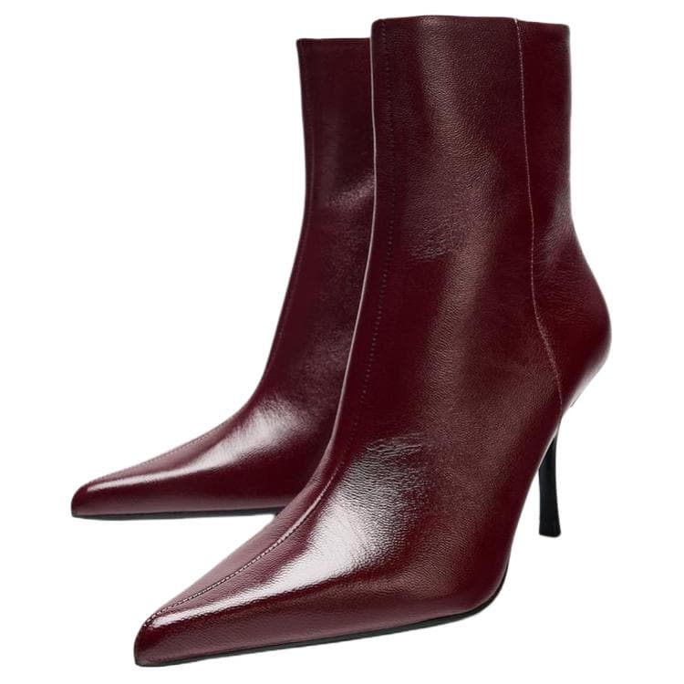 Сапоги zara Ботильоны Коричнево-красный Женские - изображение 2