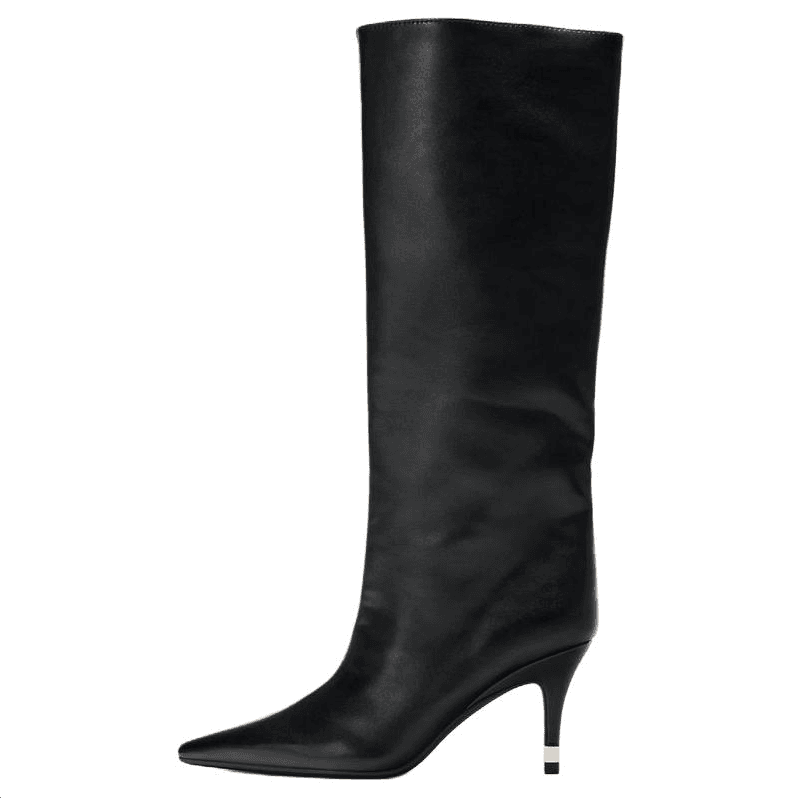 Ботинки zara Колено High Ботинки Черный Женские - изображение 1
