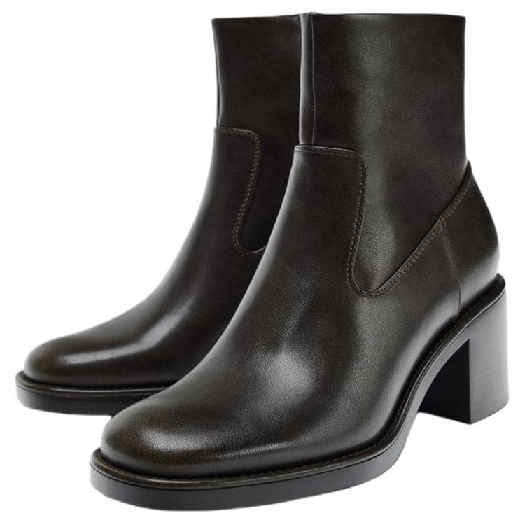 Сапоги zara Ботильоны Коричневый Женские - изображение 3