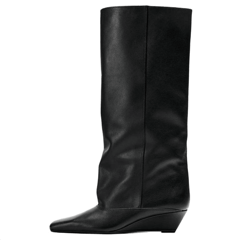 Ботинки zara Колено High Ботинки Черный Женские - изображение 1