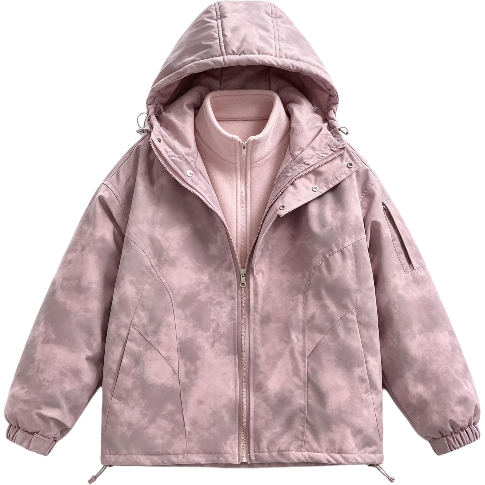 BOBBY ABLEY Розовый Tie-Dye 3-в-1 (Пальто + Подкладка) Kids Туристическая одежда - изображение 1