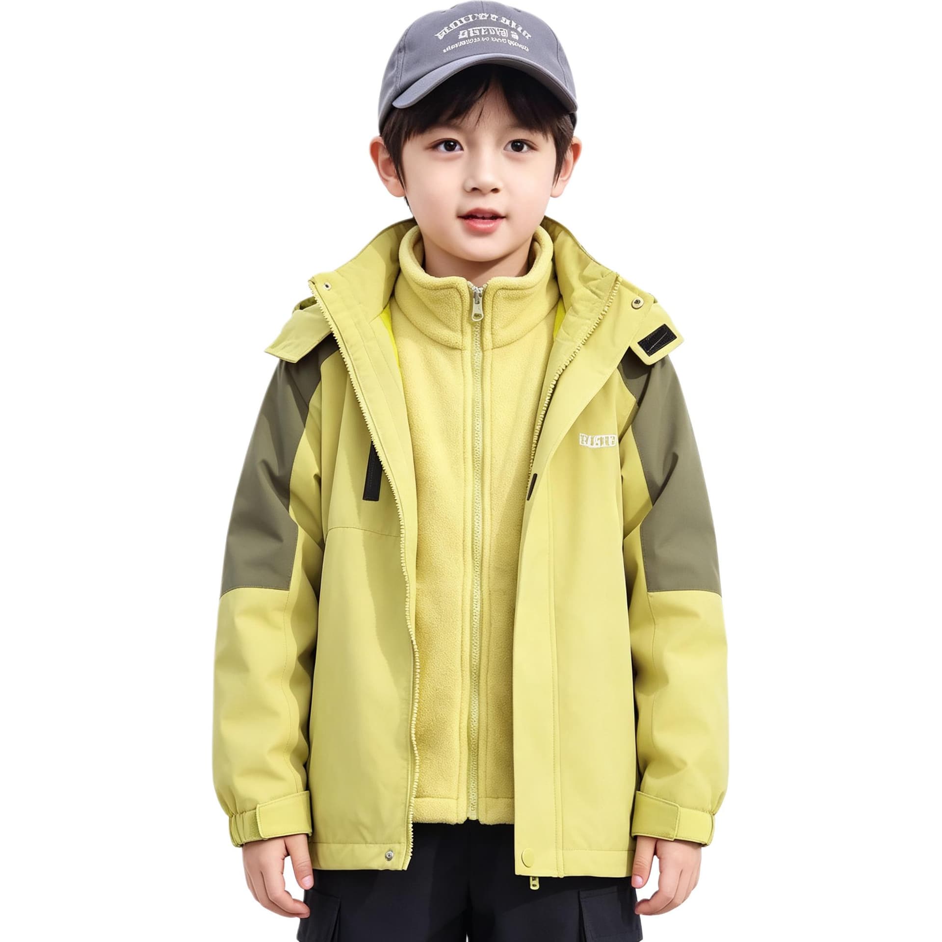 BOBBY ABLEY Зеленый 3-в-1 (Пальто + Подкладка) Kids Туристическая одежда - изображение 1
