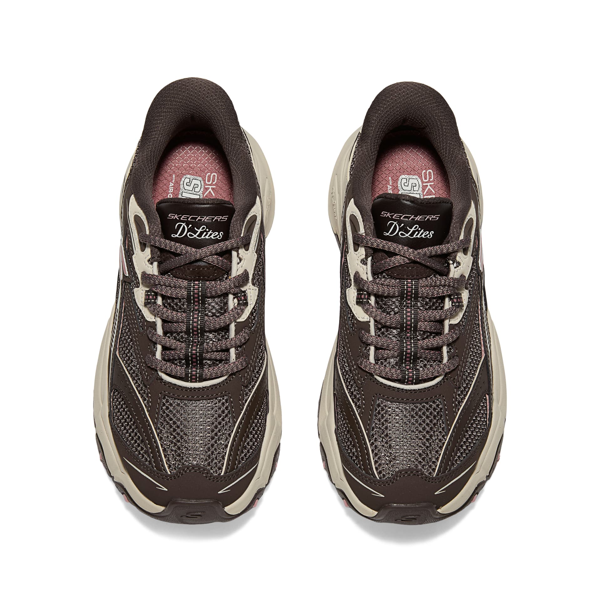 Кроссовки Skechers D'LITES 6,0 Chunky Sneakers Low Top Natural Brown Women's - изображение 3