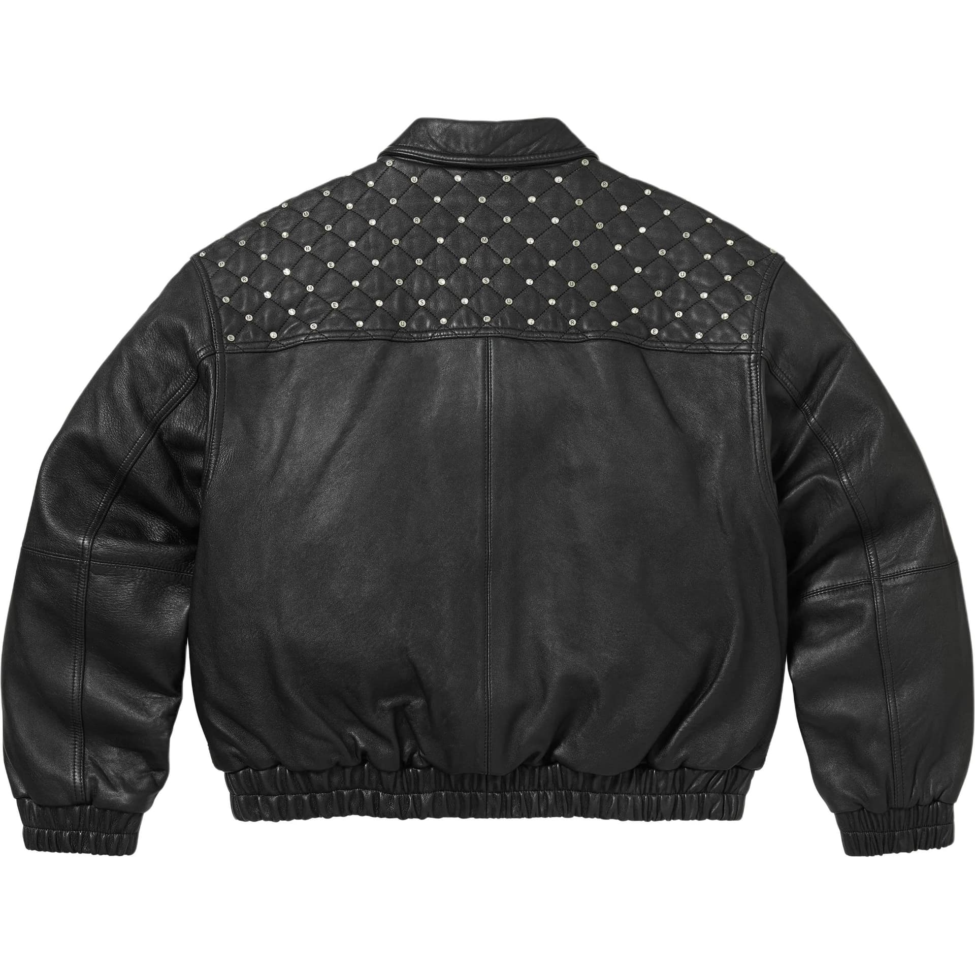 Куртка Supreme x Swarovski FW26 WEEK5 Стеганая кожа с шипами куртка унисекс - изображение 2