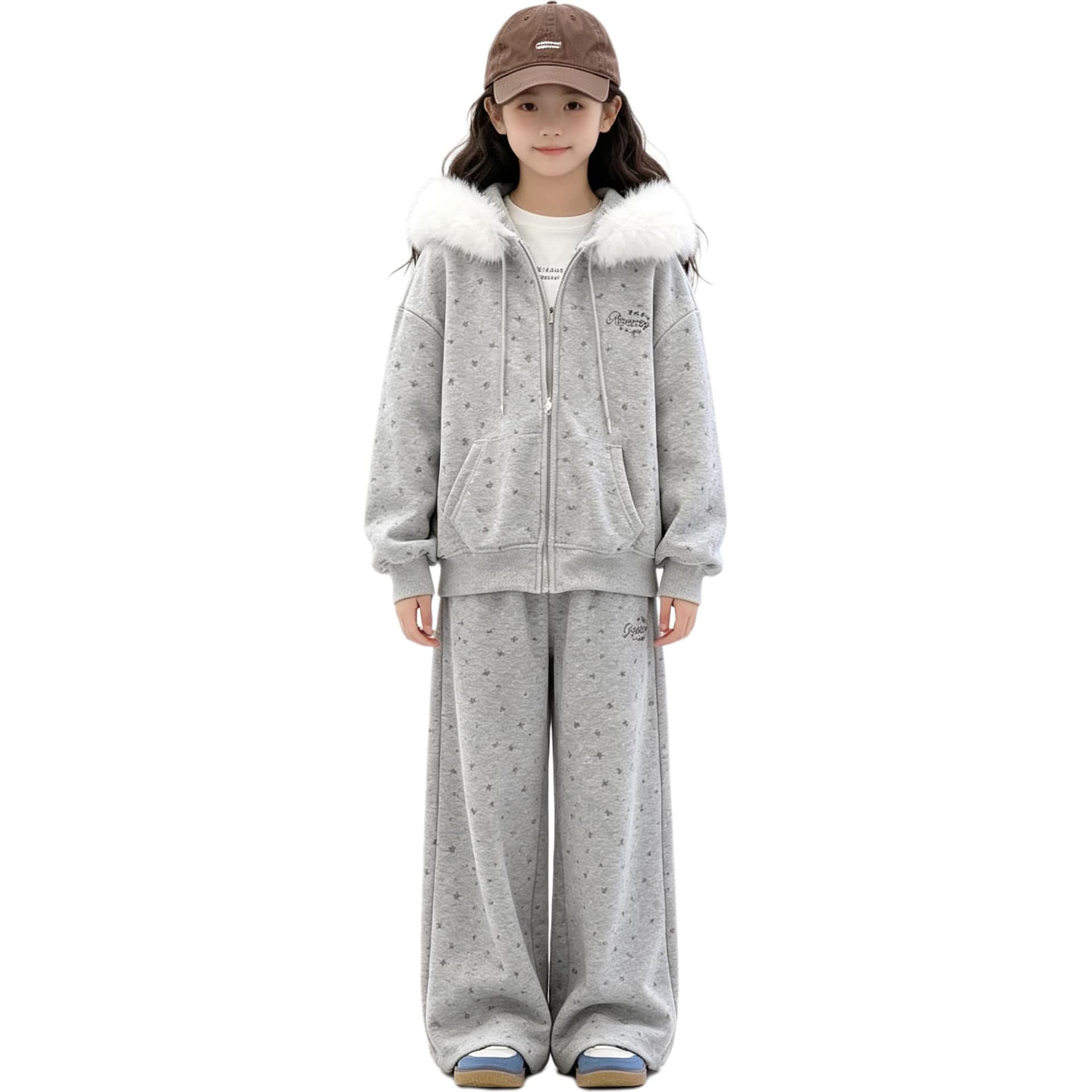 BOBBY ABLEY Серый с флисовой подкладкой (Набор волшебных цветов) Kids Повседневные спортивные костюмы Наборы - изображение 1